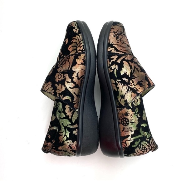 ALEGRIA Lauryn Regal Gold Copper Floral Print Clog Shoes Back Size 7 LAU-557W - Picture 8 of 11